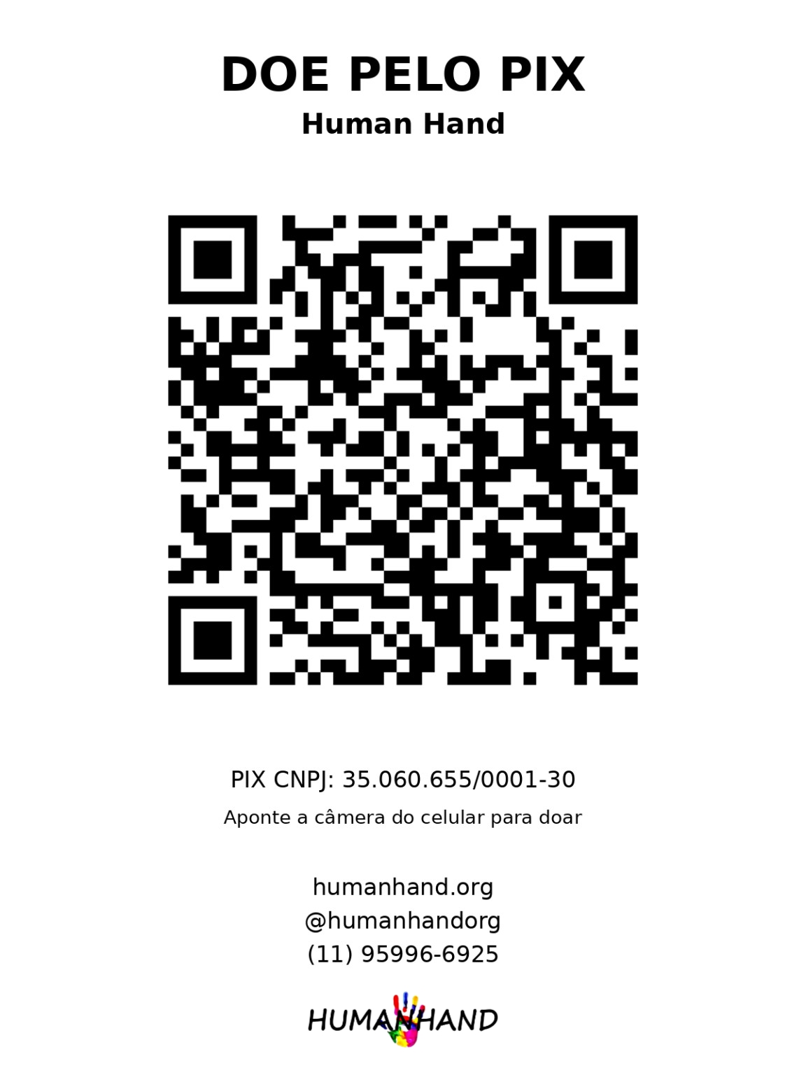QR Code para doação à Human Hand